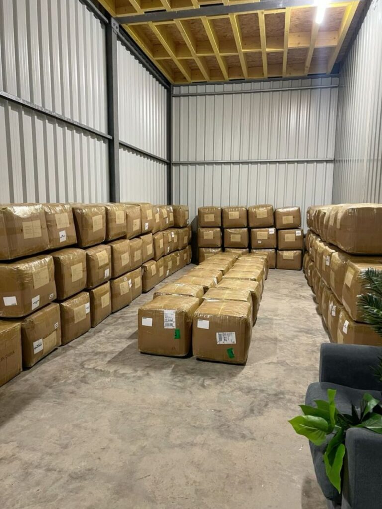 Export cartons prepared for international apparel dispatch