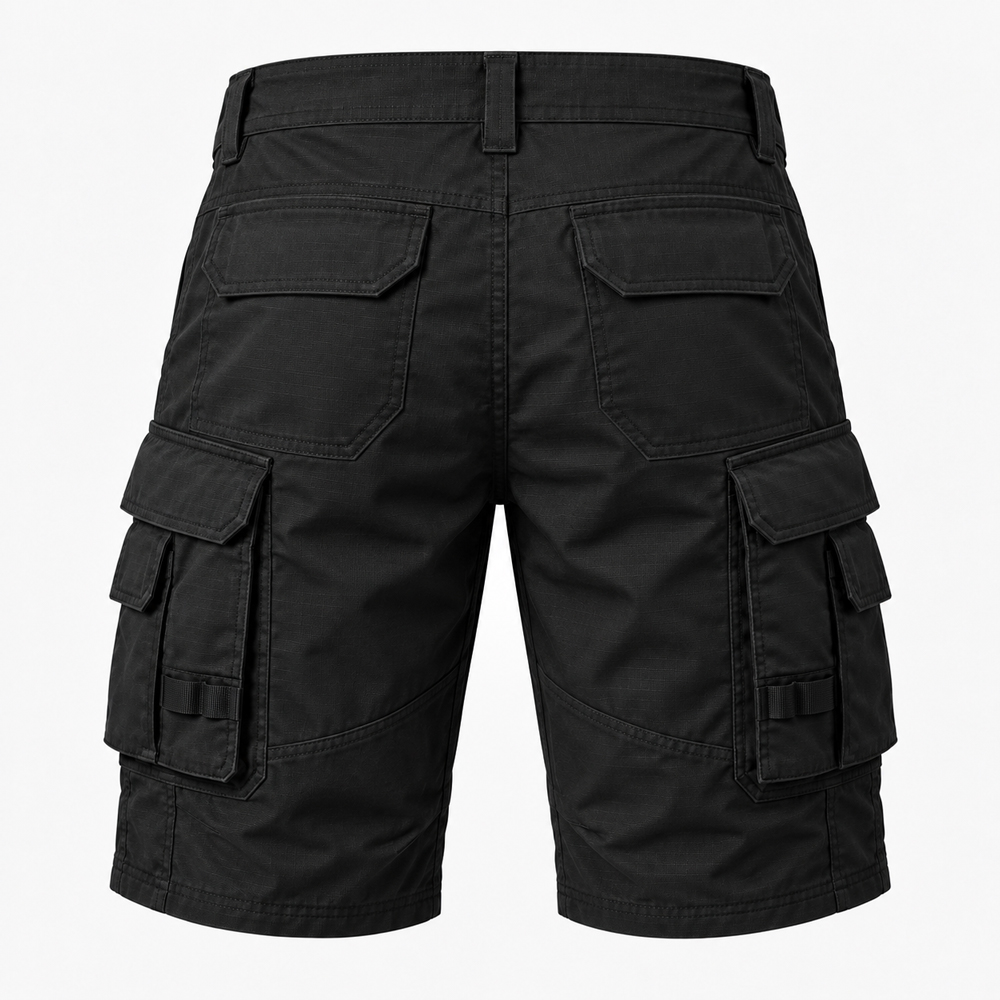 Cargo trousers and cargo shorts customization and branding detail