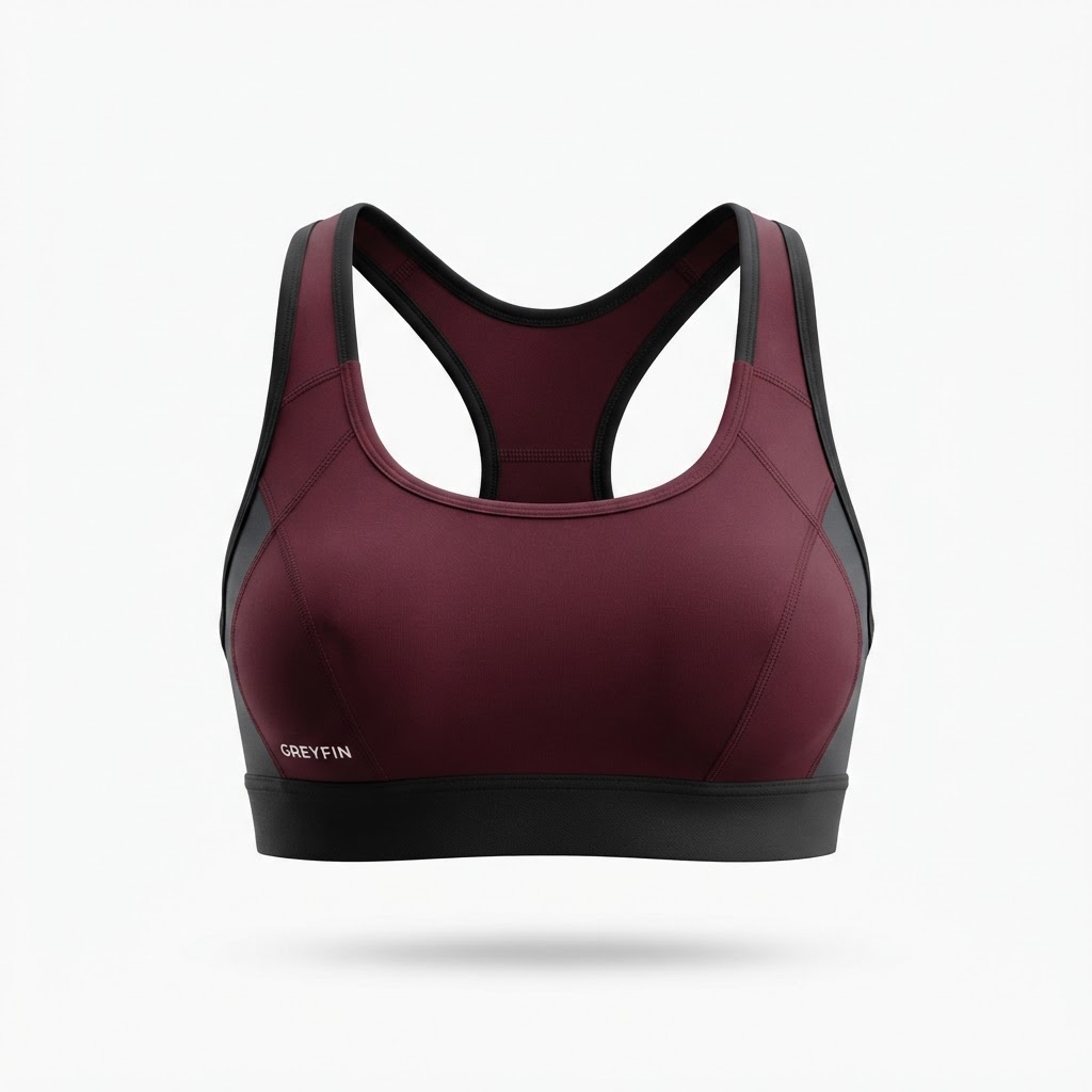Women’s custom medium-support sports bra front view – GF-WSB-001