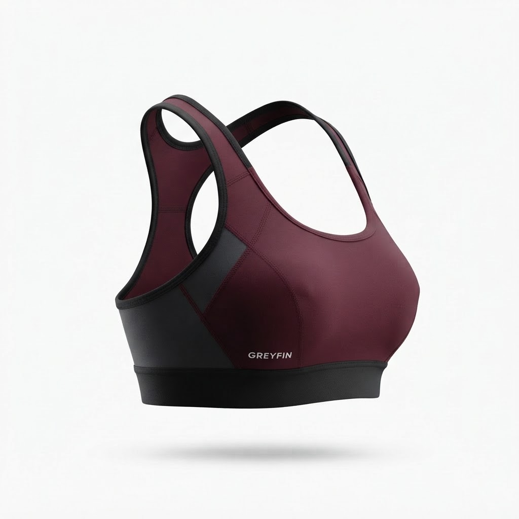 Women’s sports bra right three-quarter product view – GF-WSB-001