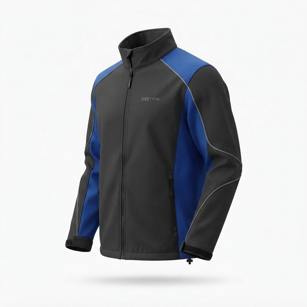 Softshell jacket left three-quarter view – GF-SFT-001
