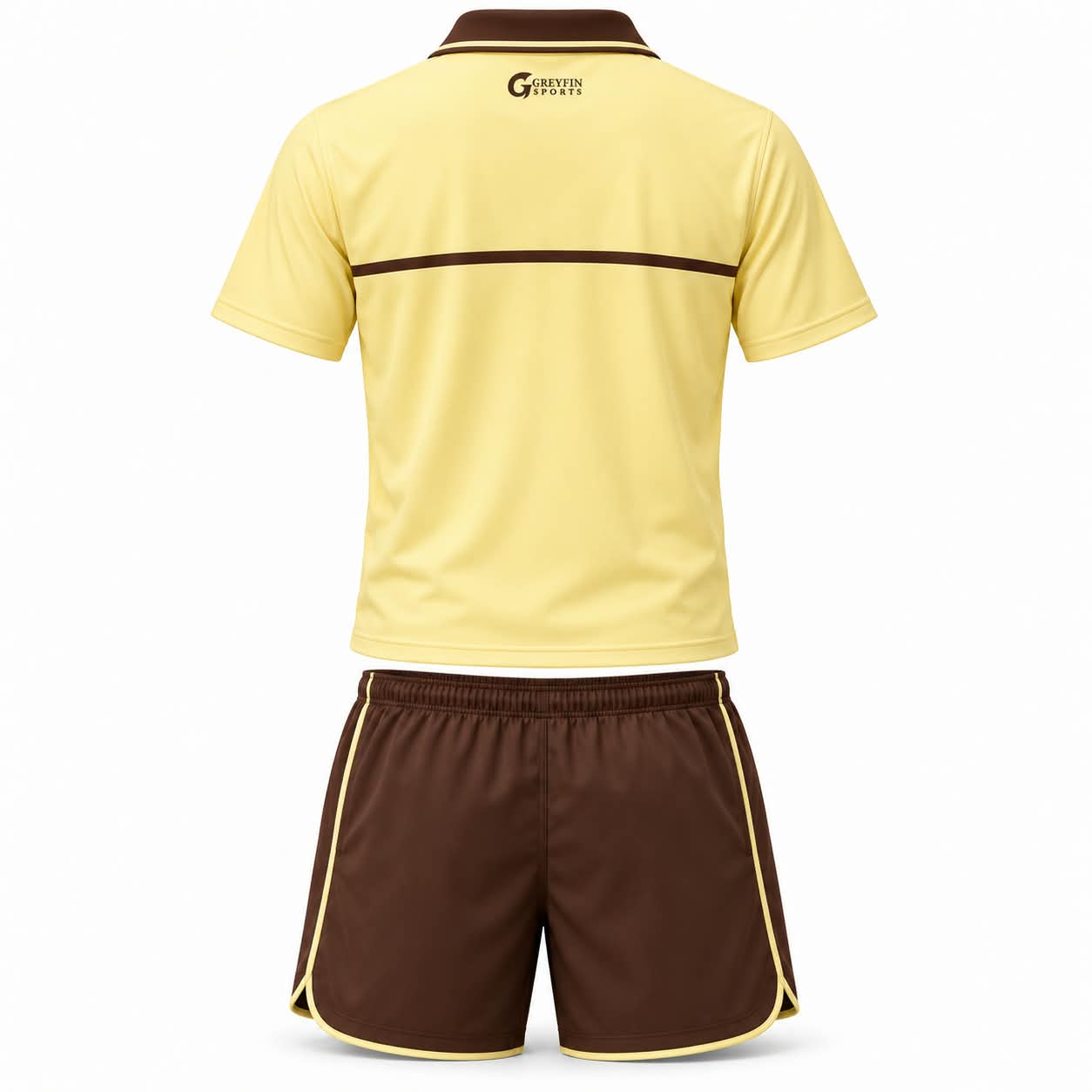 Custom Tennis Uniform GF-TN-004 – Yellow & Brown, product image 2
