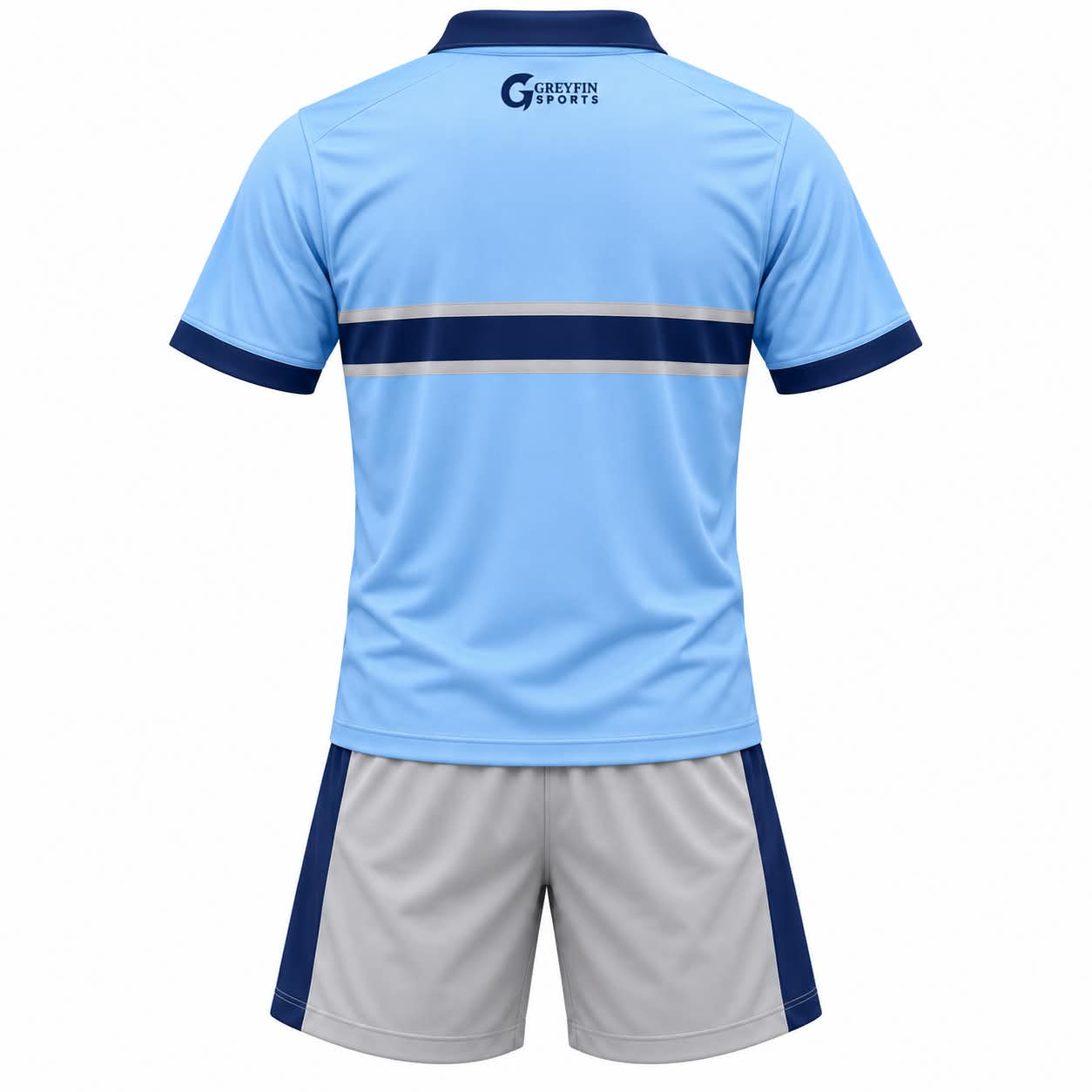 Custom Pickleball Uniform GF-PB-009 – Sky Blue Polo, product image 2