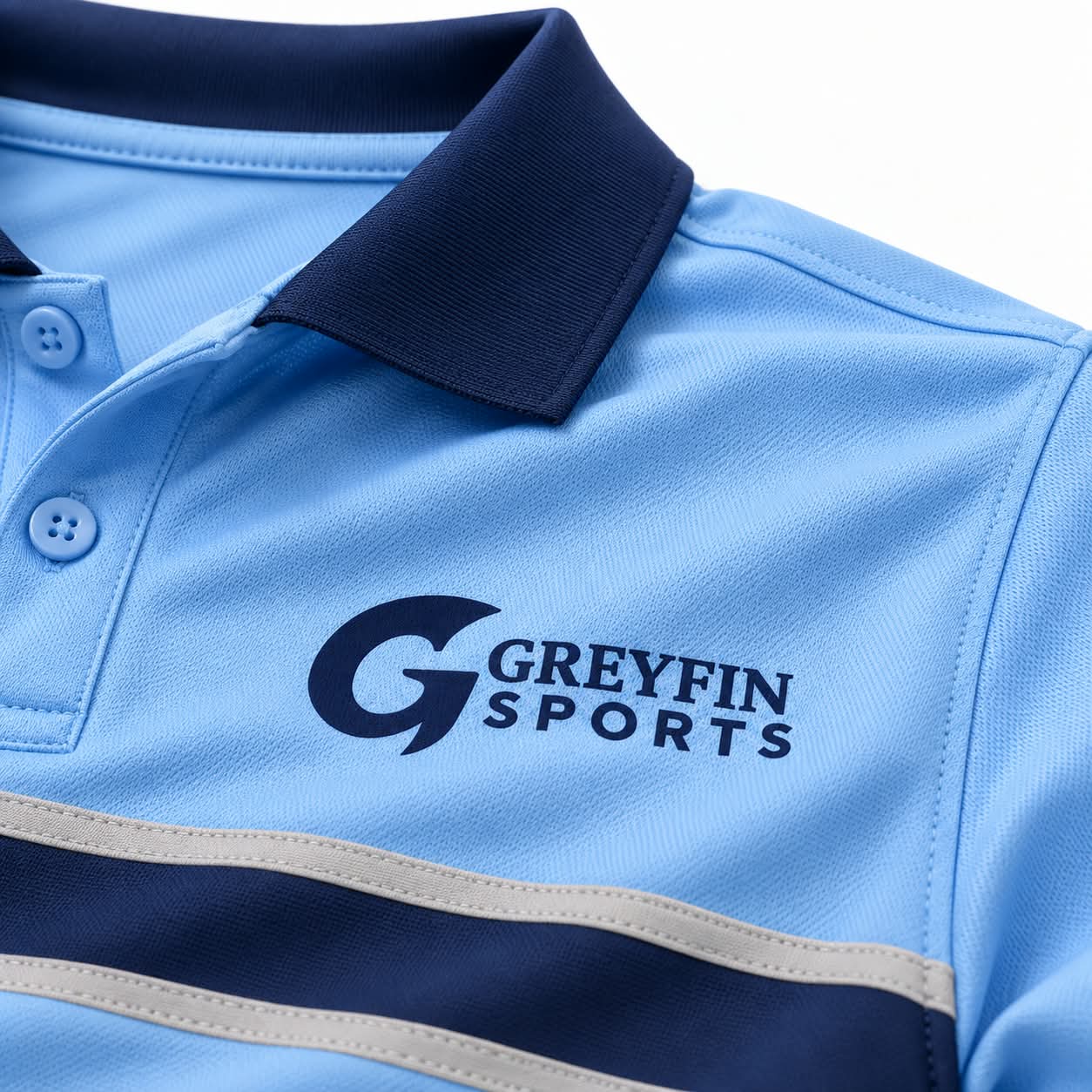 Custom Pickleball Uniform GF-PB-009 – Sky Blue Polo, product image 3