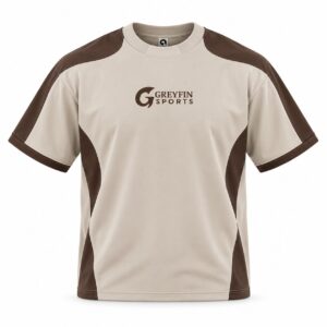 Custom Gym Shirt GF-GSH-002 – Cream shirt with brown shoulder and side panels