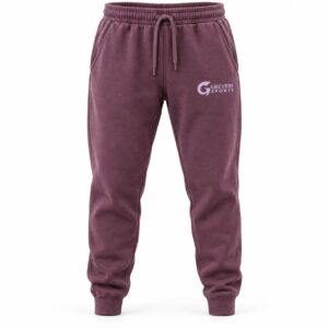 Custom Men’s Joggers GF-MJ-006 – Plain mauve joggers with a drawcord waist and gathered cuffs