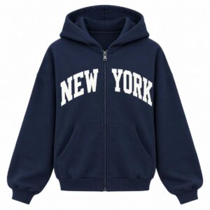 Custom women's zip-up hoodies design 10 – front product view